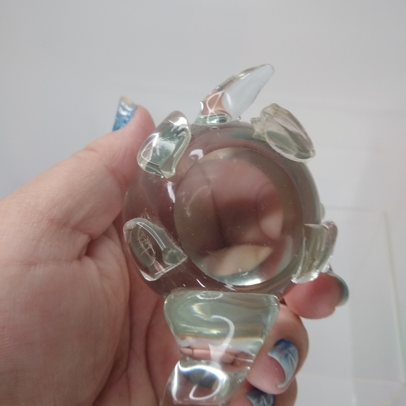 Crystal Turtle Figurine Paper Weight Art Glass - Picture 9 of 13